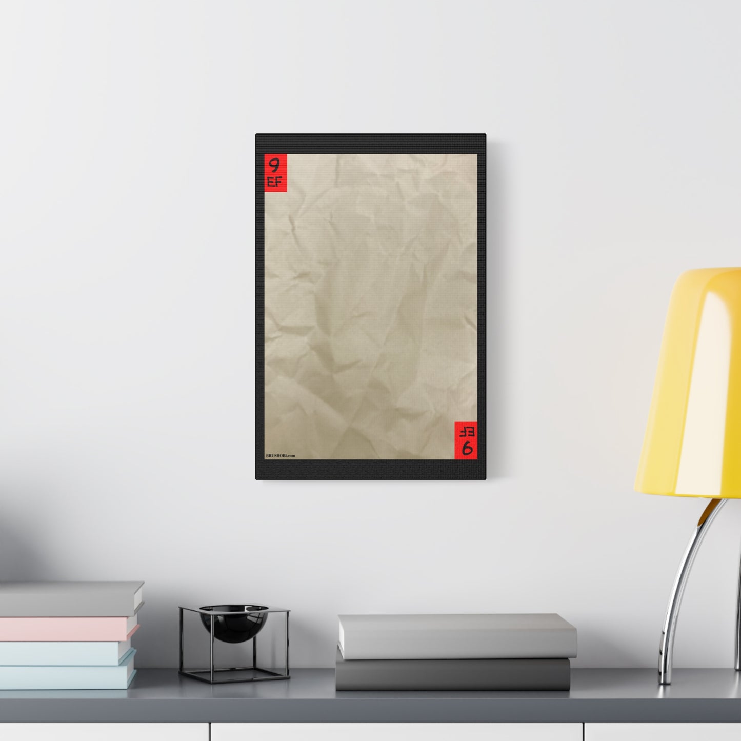 BRUSHOBi Systems Minimalist Matte Canvas Wall Art Painting Card Blank Canvas - 1.25" - The 9 Effect Force Card Blank Canvas Home Decor Strong Red