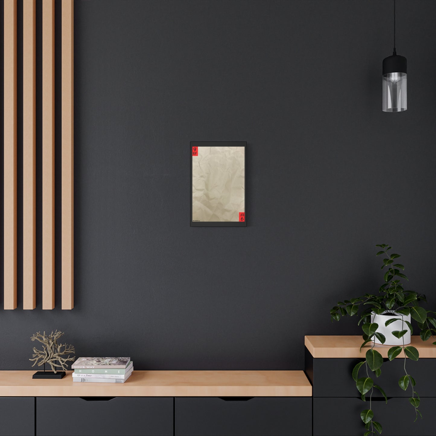 BRUSHOBi Systems Minimalist Matte Canvas Wall Art Painting Card Blank Canvas - 1.25" - The 9 Effect Force Card Blank Canvas Home Decor Strong Red