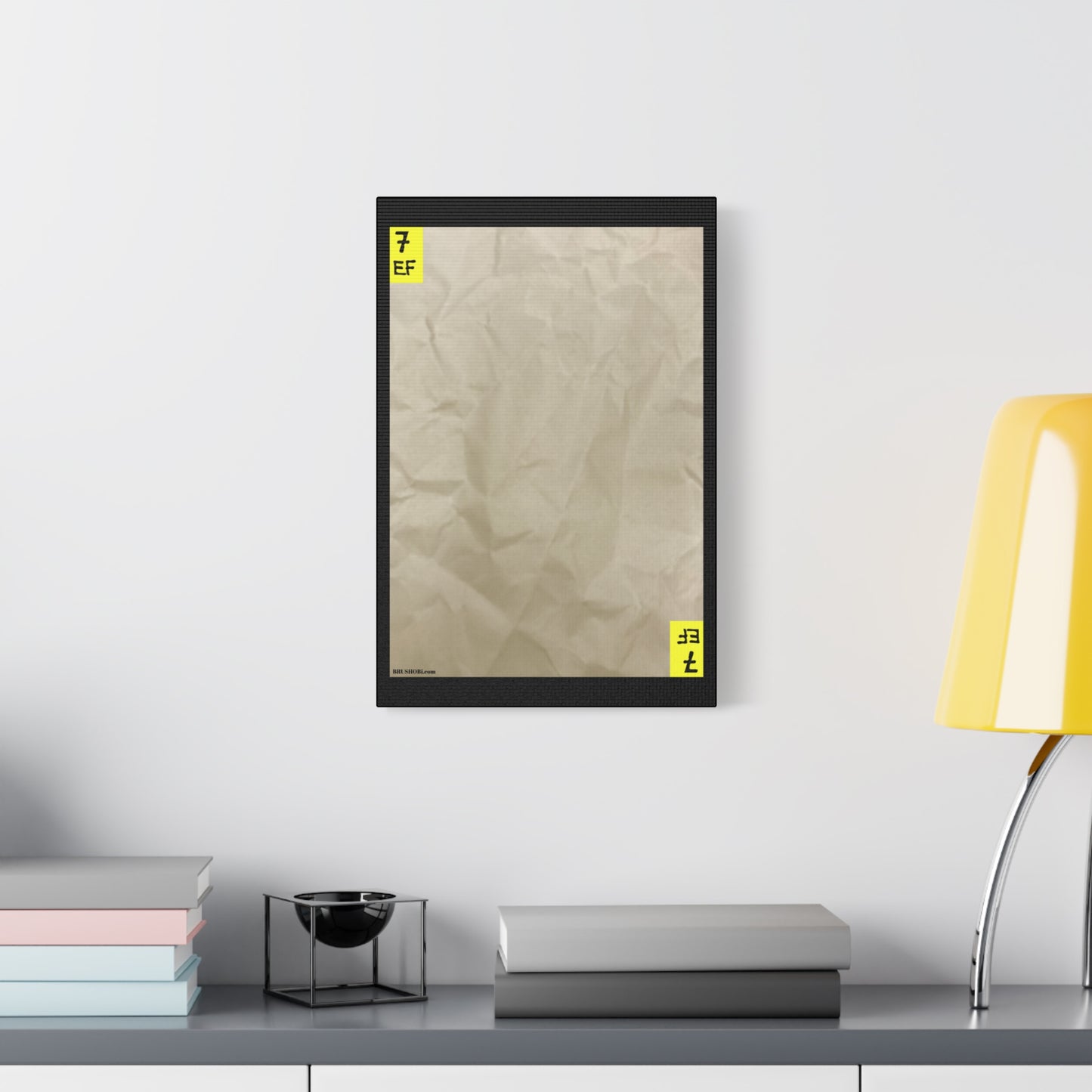 BRUSHOBi Systems Minimalist Matte Canvas Wall Art Painting Card Blank Canvas - 1.25" - The 7 Effect Force Card Blank Canvas Home Decor Fast Yellow
