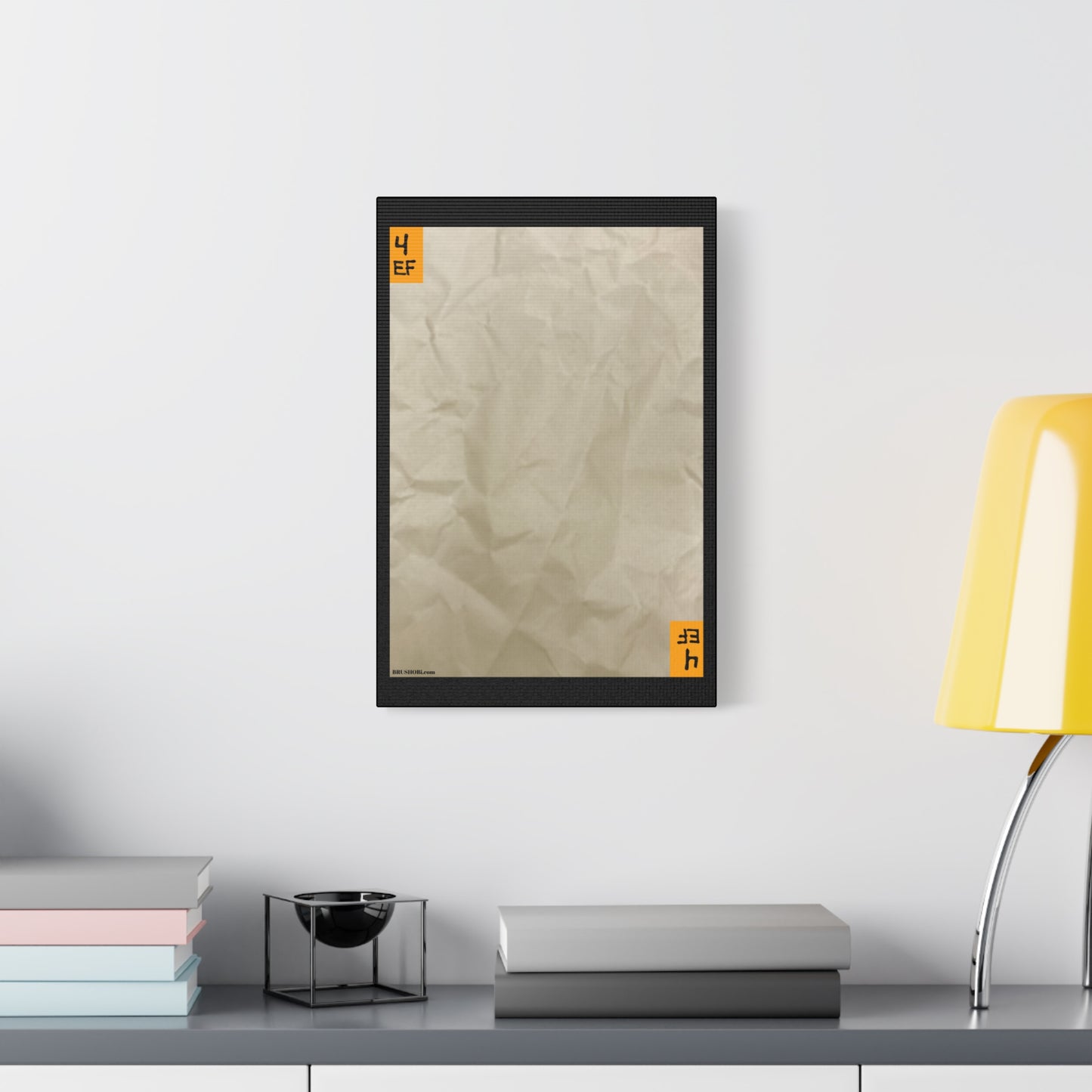 BRUSHOBi Systems Minimalist Matte Canvas Wall Art Painting Card Blank Canvas - 1.25" - The 4 Effect Force Card Blank Canvas Home Decor Wise Orange