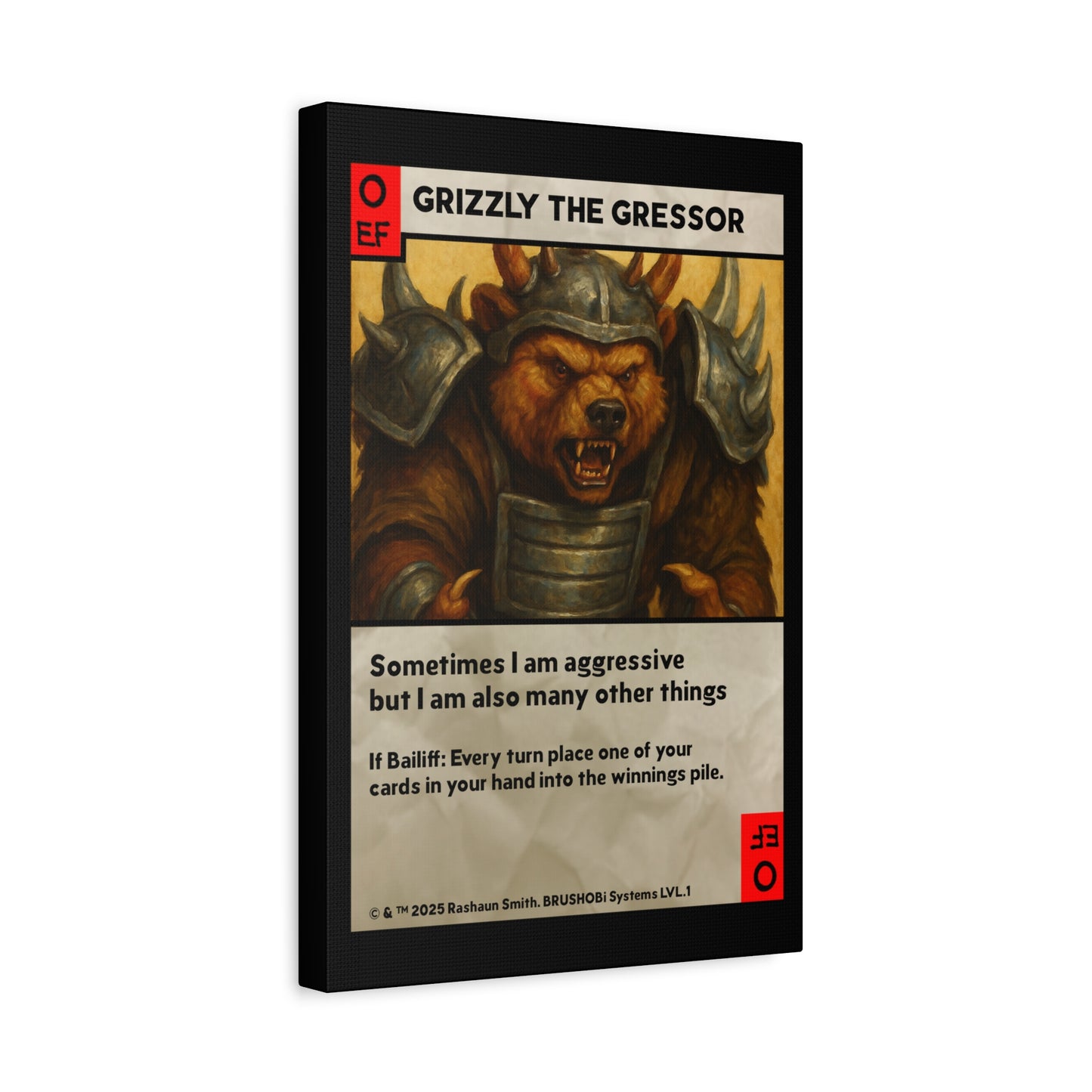 BRUSHOBi Systems Painting Card Canvas - "0 EffectForce Attack: Grizzly The Gressor" Feral