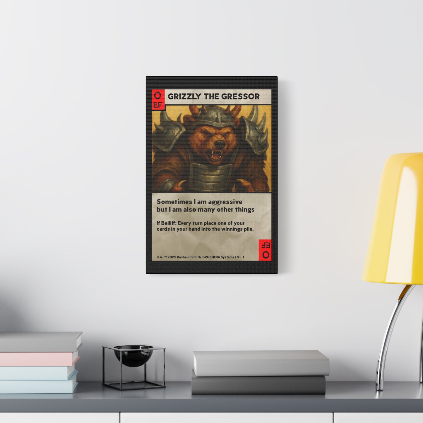BRUSHOBi Systems Painting Card Canvas - "0 EffectForce Attack: Grizzly The Gressor" Feral